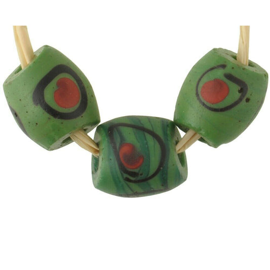 Rare Antique Green Eye Venetian Lampwork Glass Trade Beads