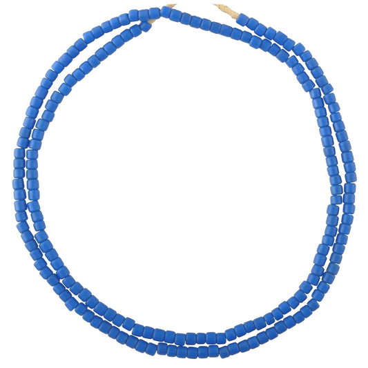 Old Blue Tile Bohemian Czech Glass Trade Beads - 4Mm