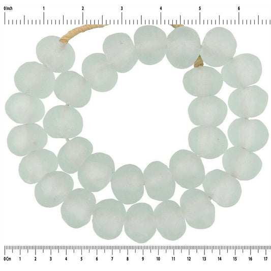 X-Large Translucent Krobo Glass Beads - African Trade Beads - close-up