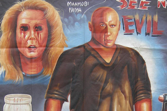 See No Evil - Original Ghana Hand-Painted Horror Movie Poster - alternate view