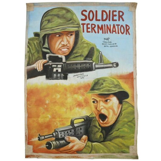 Soldier Terminators: Rare Ghanaian Hand-Painted Movie Poster By Leonardo