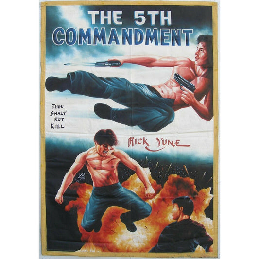 The 5Th Commandment: Original Ghana Hand-Painted Martial Arts Movie Poster
