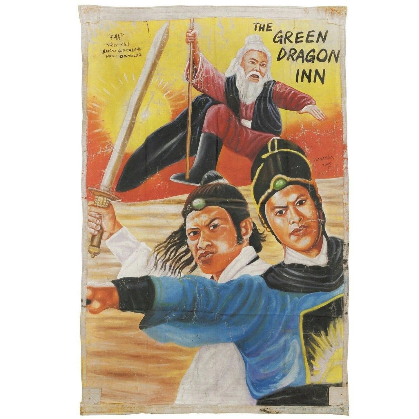 The Green Dragon Inn: Authentic Ghanaian Hand-Painted Movie Poster