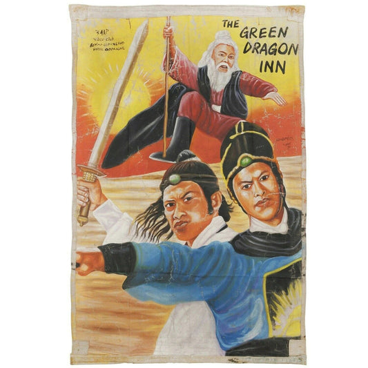 The Green Dragon Inn: Authentic Ghanaian Hand-Painted Movie Poster