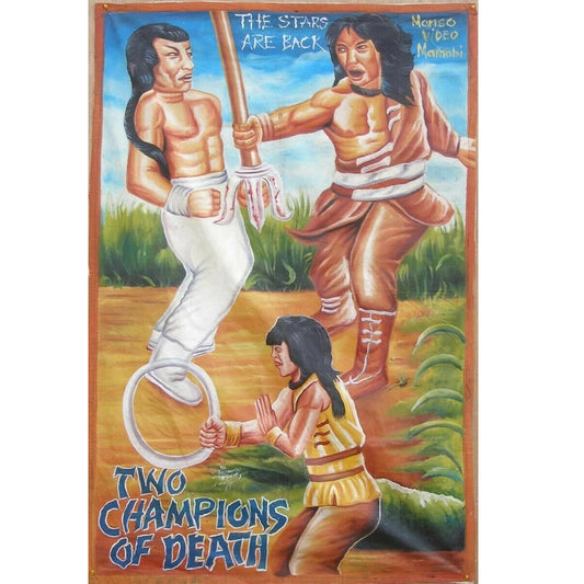 Two Champions Of Death - Authentic Ghanaian Hand-Painted Poster Art