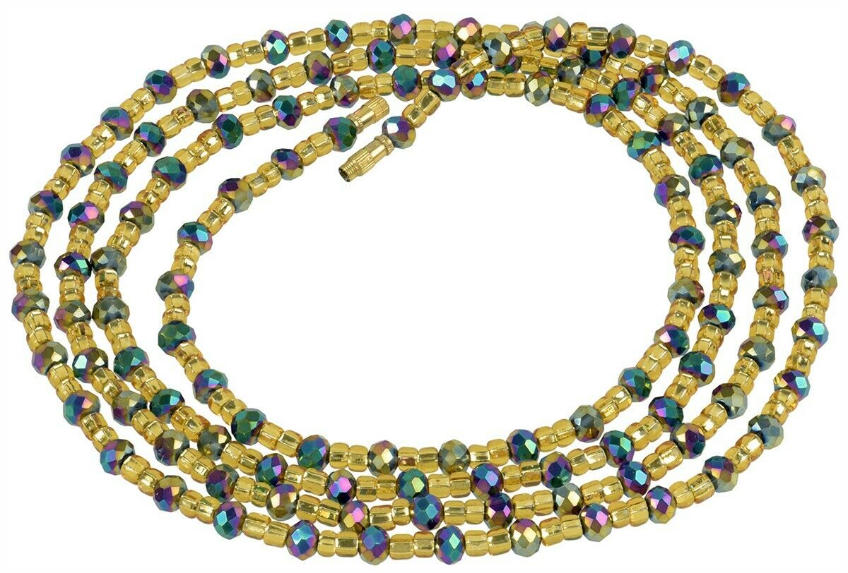 Waist Beads African Handmade Belly Chain Weight Control Body Jewelry Ghana - close-up