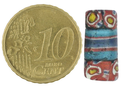 Rare Blue Banded Fustat Mosaic Glass Trade Bead - 12Th Century - alternate view
