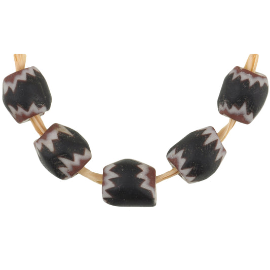Rare Black 4 Layer Chevron Beads | Antique Venetian Trade Set
