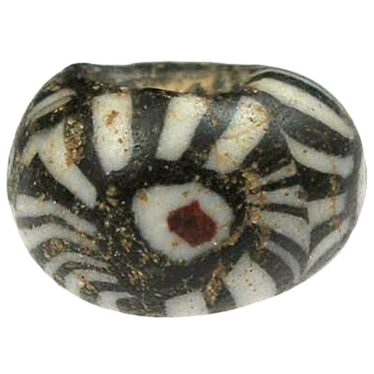 Rare Small Ancient Fustat Mosaic Glass Bead 7X5Mm