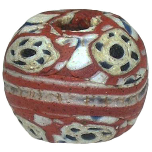 Rare Antique Fustat Mosaic Glass Bead | Islamic Trade Bead 12X10Mm