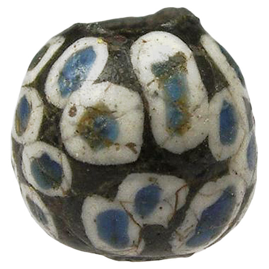 Rare Fustat Islamic Eye Glass Trade Bead, Circa 1100-1200 Ad