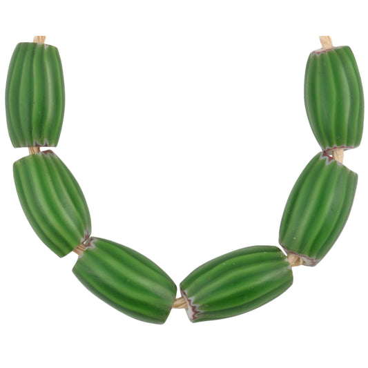 Large Green 4 Layer Chevron Beads | Antique Venetian Trade Set