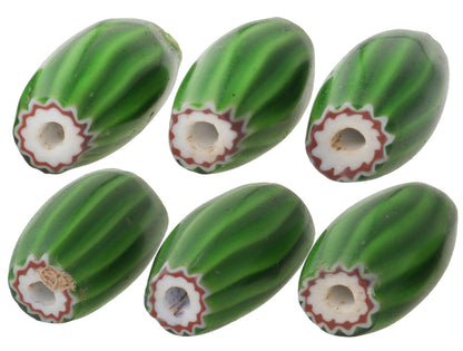 Large Green 4 Layer Chevron Beads | Antique Venetian Trade Set - alternate view