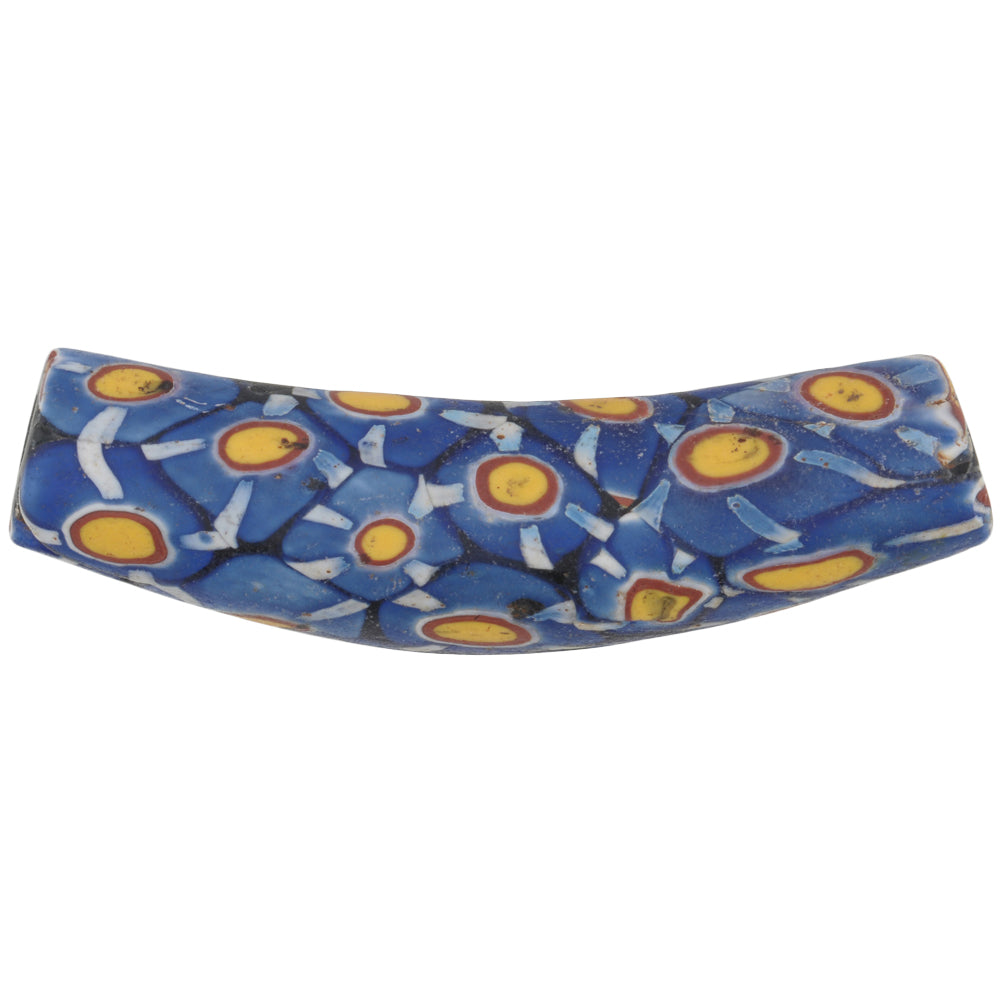 Antique Elbow Venetian Millefiori Mosaic Glass Trade Bead, 53Mm