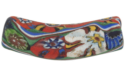 Rare Antique Multimurrine Elbow Millefiori Mosaic Glass Trade Bead, 37Mm - alternate view
