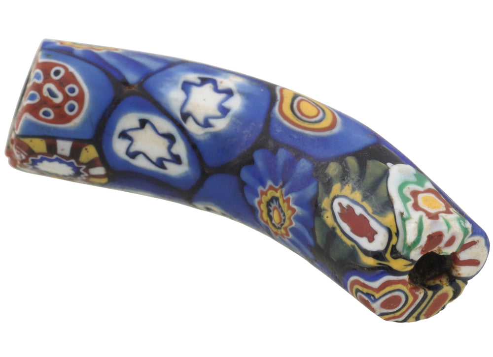 Rare Antique Venetian Elbow Millefiori Mosaic Trade Bead 39Mm - alternate view