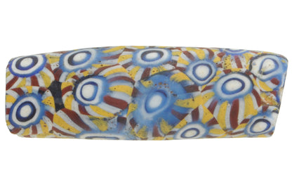 Rare Antique Venetian Tabular Millefiori Mosaic Glass Trade Bead - African Trade Beads - zoomed-in detail