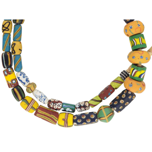 Antique Venetian Lampwork Trade Beads Strand - African Glass Beads 67Cm