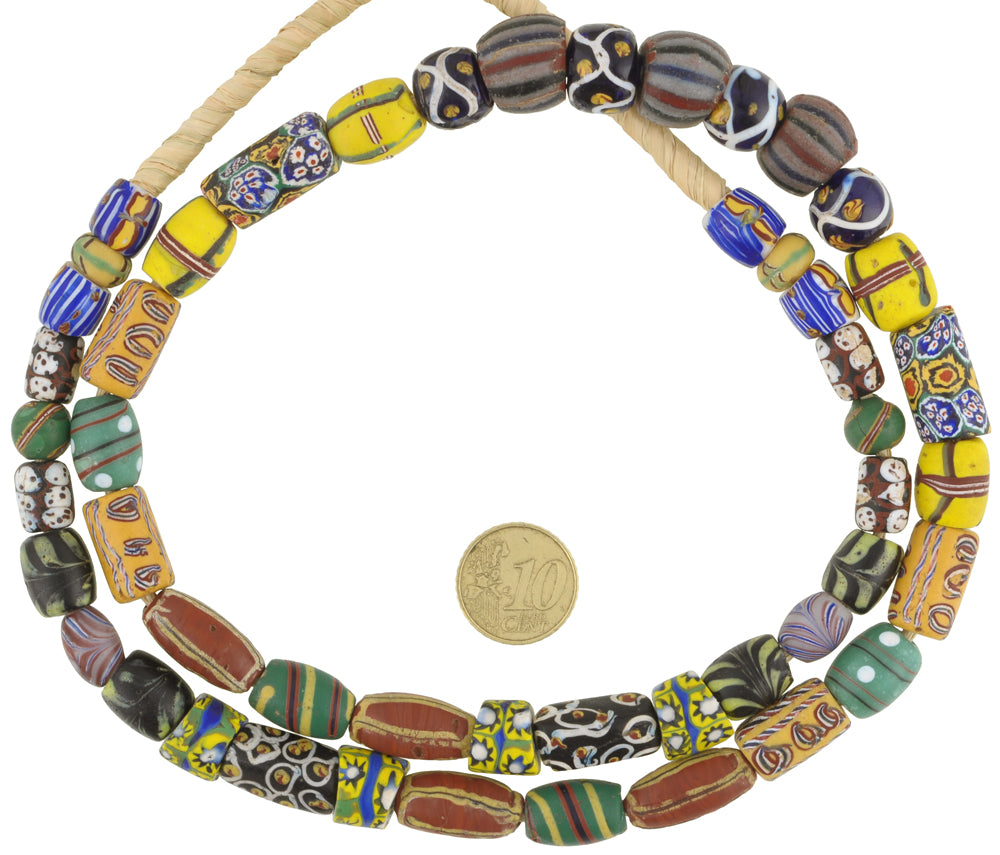 Antique Venetian Glass Trade Beads Strand, African Lampwork Beads, 67 Cm - alternate view