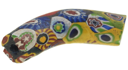 Rare Large Venetian Multimurrine Millefiori Mosaic Glass Trade Bead - Antique African Trade - zoomed-in detail