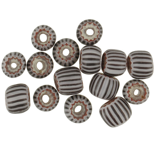 Rare Black Striped Chevron Beads | 4 Layer Venetian Trade Set