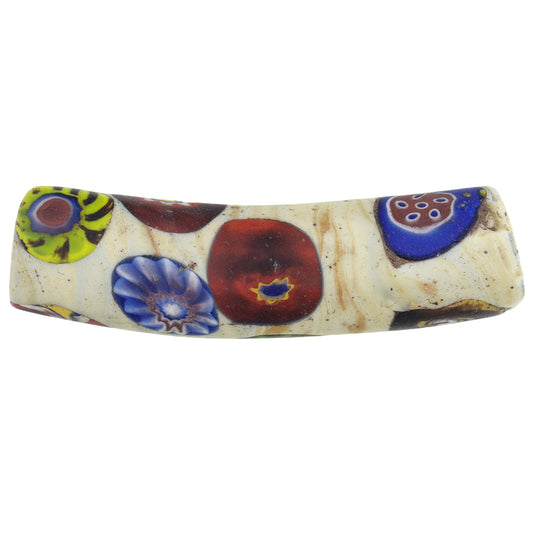 Rare Antique Large Multimurrine Millefiori Venetian Glass Trade Bead 48X12Mm