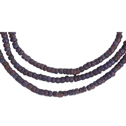 Rare Awale Tiny Chevron Beads Strand - Antique 4Mm, 22" Long